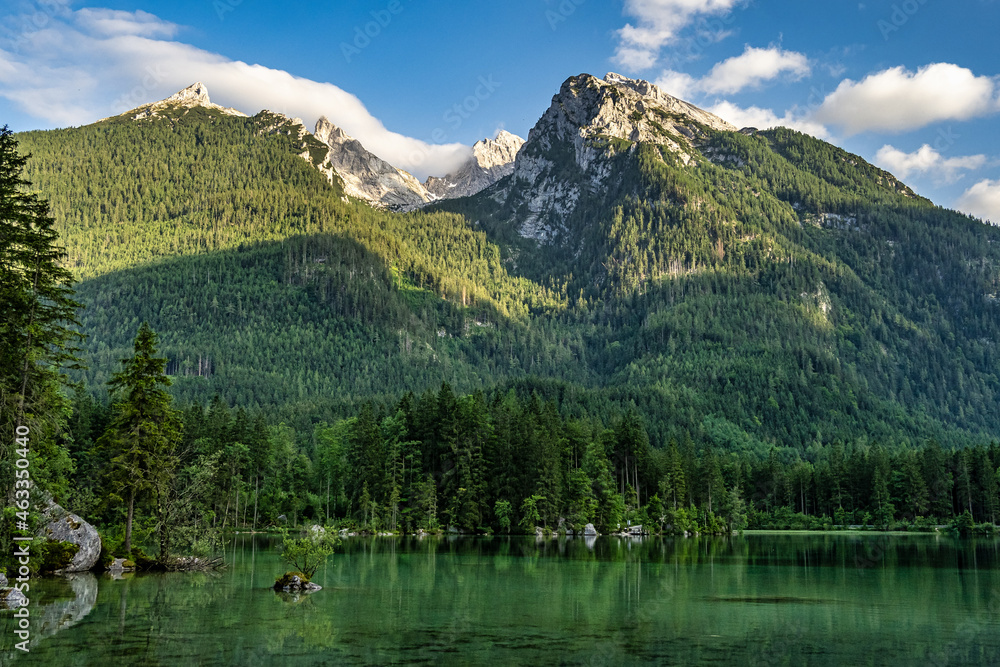 Watzmann massif at Lake Hintersee at Ramsau in Berchtesgaden, Bavaria, Germany
