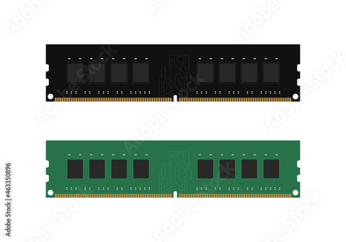 Random access memory isolated on white background. 