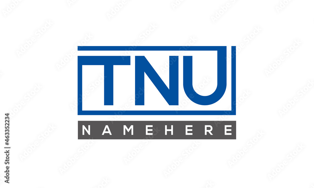 TNU creative three letters logo TNU creative three letters logo