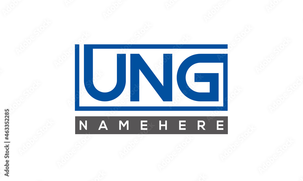 UNG creative three letters logo UNG creative three letters logo