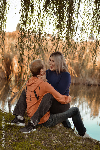 Young and in love guy with a girl in the park