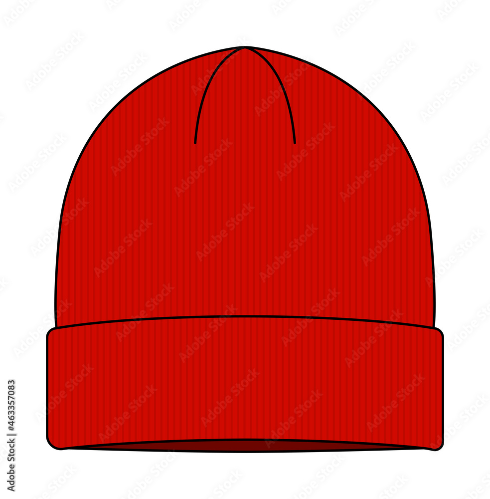 Examen album ekstremt mikrocomputer Beanie hat (knit cap) template vector illustration | Red Stock Vector |  Adobe Stock