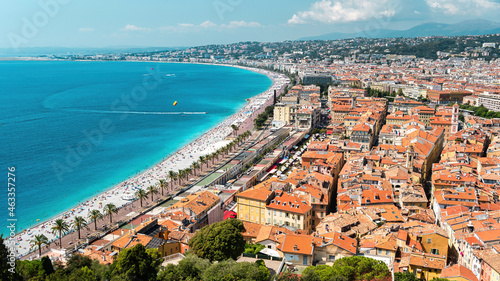 Fotografie View of the cote d'Azur in Nice, France