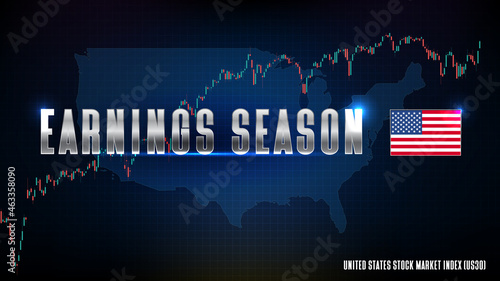 abstract background of futuristic technology earnings season of United States Stock Market Index (US30)