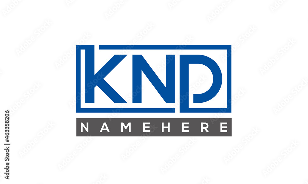 KND creative three letters logo KND creative three letters logo