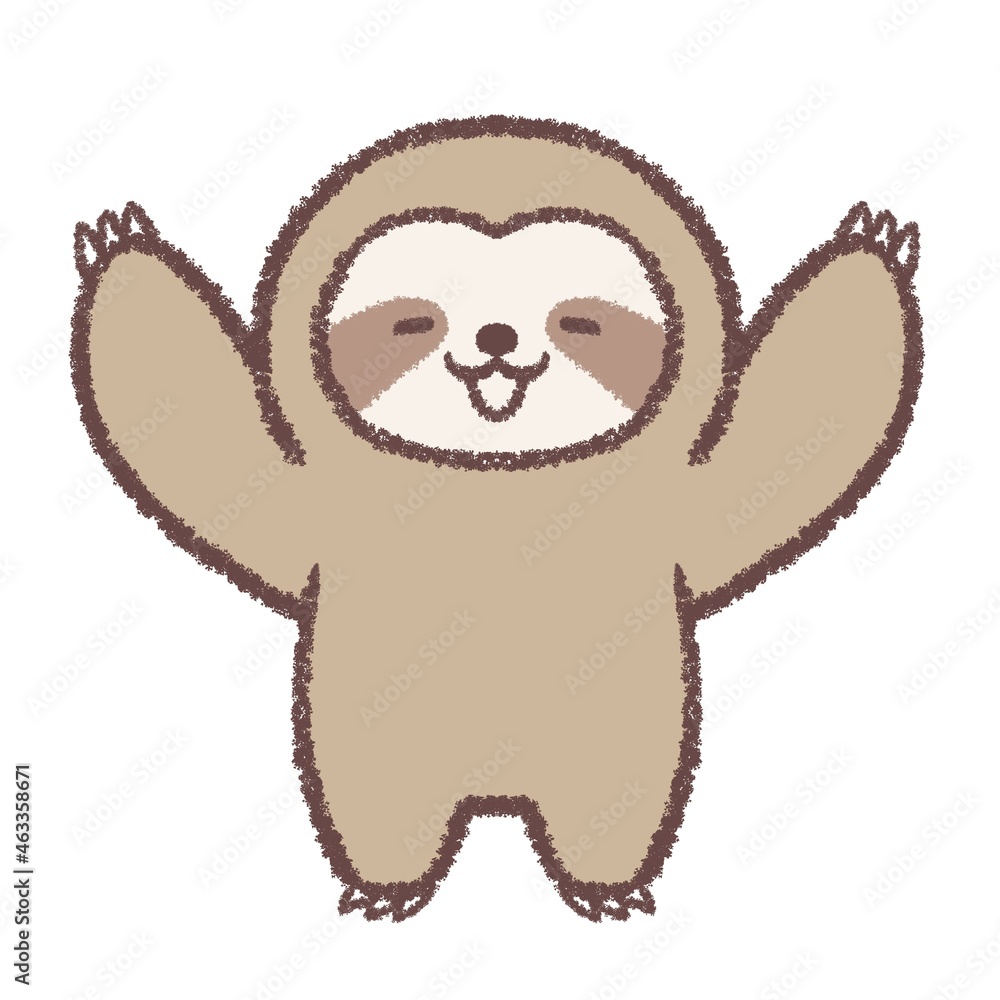 万歳するナマケモノ