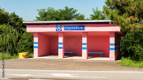 Bus station in Podgoreni, Moldova