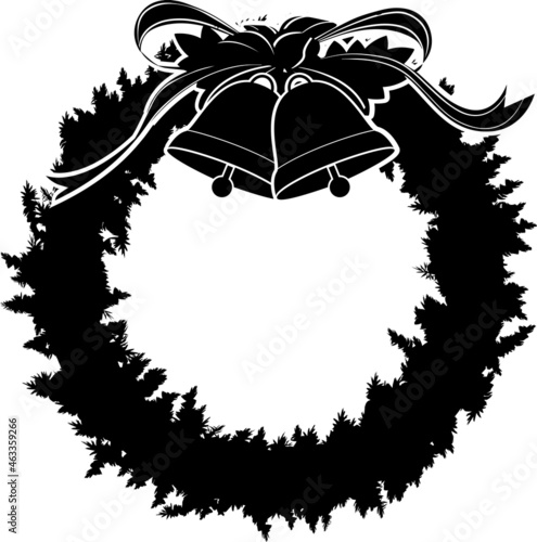クリスマスリースのシルエット