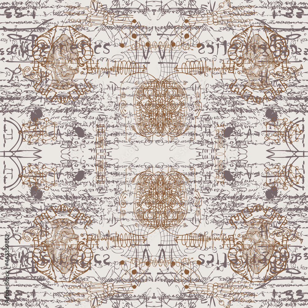 vector image of abstraction in the style of old blurry manuscript graphics Can be used as wallpaper or wrapping paper	
