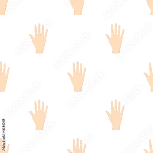 Opened palm of the hand pattern seamless background texture repeat wallpaper geometric vector