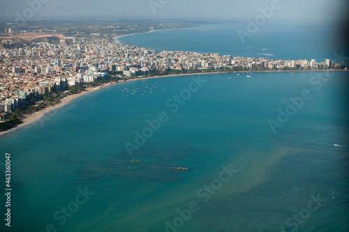 Aerial view of beaches in Maceio, Alagoas, Northeast region of Brazil © Bittv1975