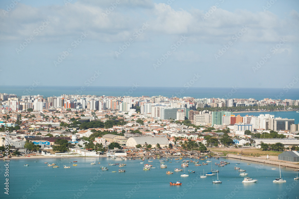 Aerial view of beaches in Maceio, Alagoas, Northeast region of Brazil