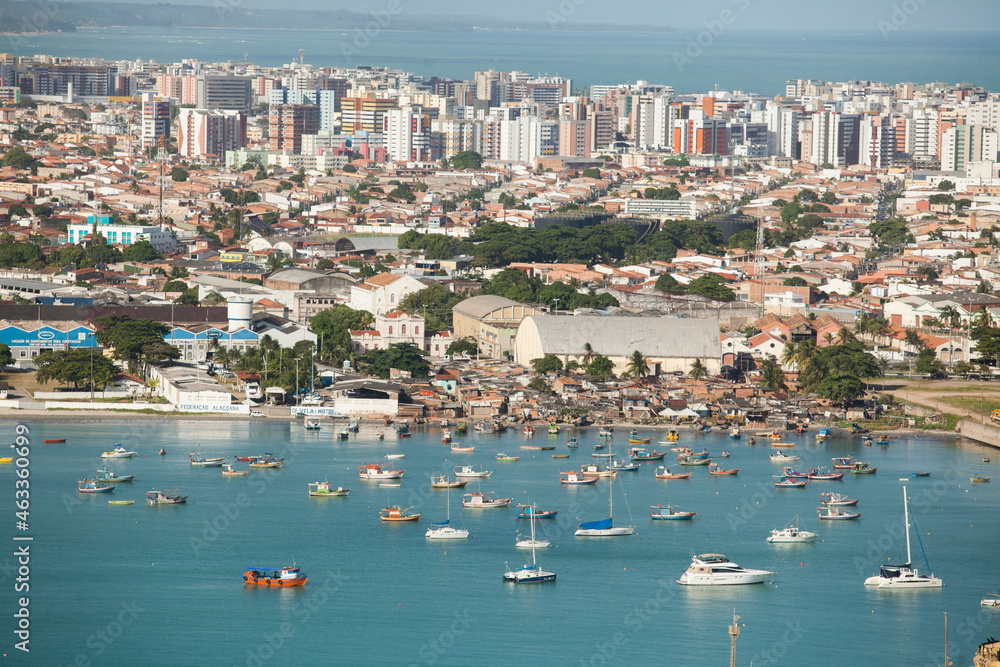Aerial view of beaches in Maceio, Alagoas, Northeast region of Brazil