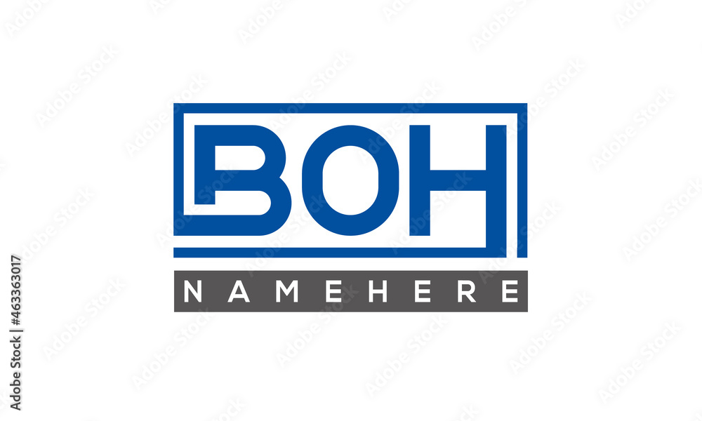 BOH creative three letters logo BOH creative three letters logo