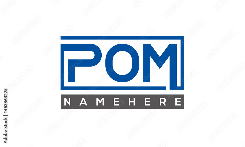 POM creative three letters logo POM creative three letters logo