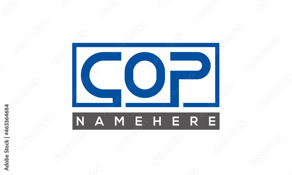 COP creative three letters logo COP creative three letters logo