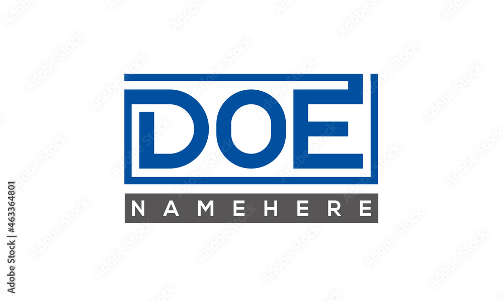 DOE creative three letters logo DOE creative three letters logo