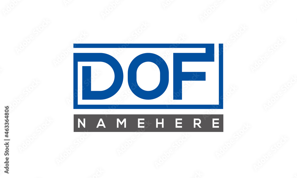 DOF creative three letters logo DOF creative three letters logo