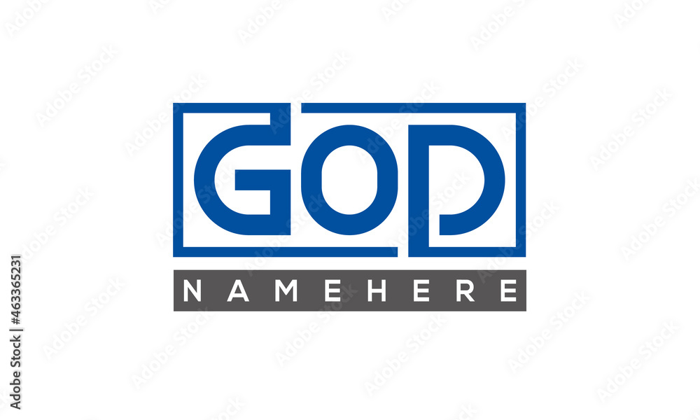 GOD creative three letters logo GOD creative three letters logo