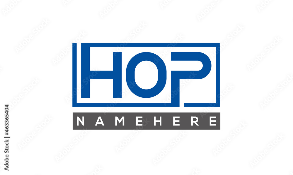 HOP creative three letters logo HOP creative three letters logo