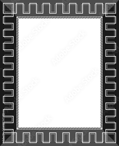 Modèle de Cadre avec Motif Abstrait sur Fond Blanc