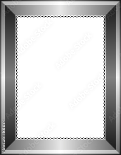 Modèle de Cadre avec Bordure Métallique sur Fond Blanc