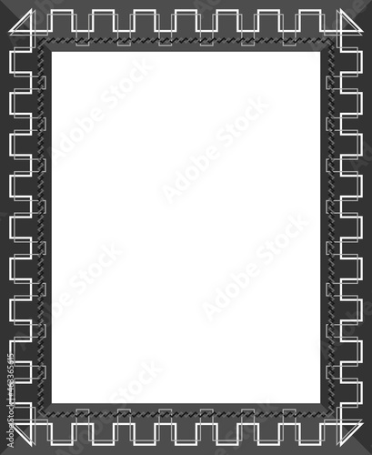 Modèle de Cadre avec Motif Abstrait sur Fond Blanc