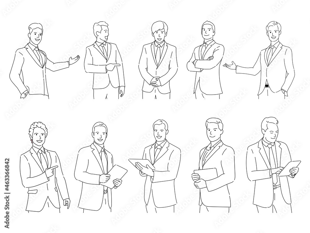Handsome young businessman Happy smiling standing isolated , vector Handsome young businessman Happy smiling standing isolated , vector