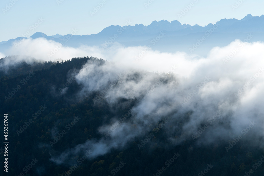 clouds over the mountains