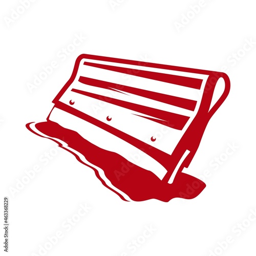 Squeegee screen printing vector icon, red Squeegee logo photo
