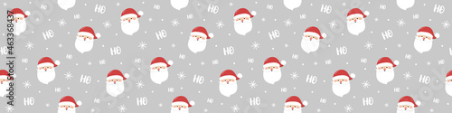 Christmas pattern with Santa Claus. Wallpaper concept. Banner. Vector