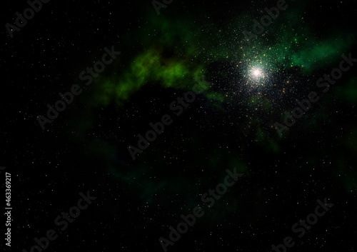 Small part of an infinite star field. 3D rendering