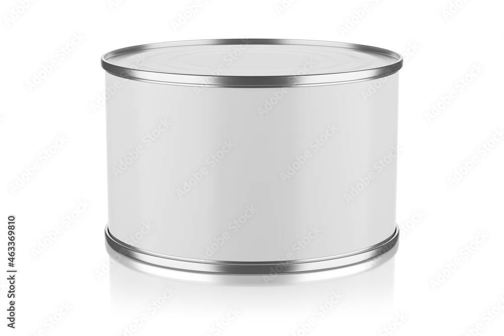 Tin can isolated on white background. 3D rendering. Tin can isolated on white background. 3D rendering.