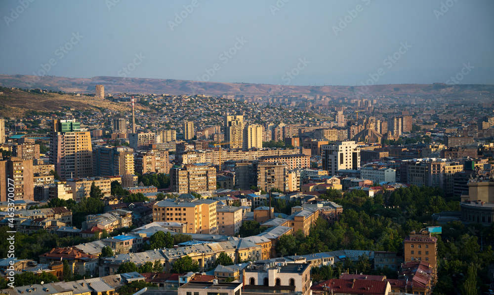 View of Yerevan center from the second level of the Cascade