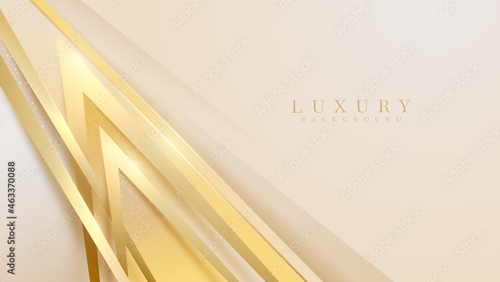 Obraz premium Golden arrow with sparkle glitter light effects elements, Luxury pastel color background.