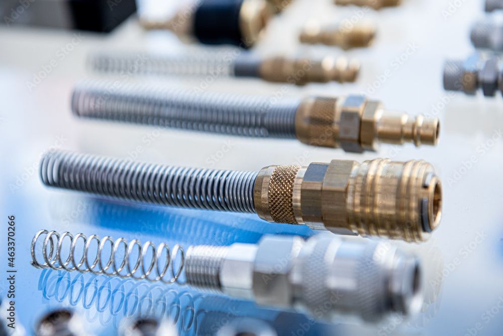 Plumbing and fittings on a light background. Plumbing and fittings on a light background.