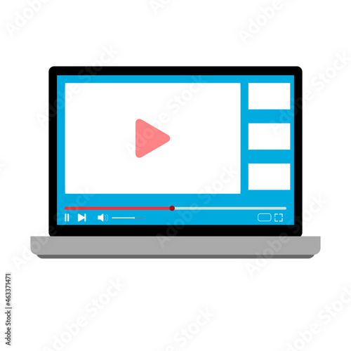 Video service, media content on laptop, user interface stream service