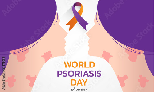 World Psoriasis Day concept. October 29. Psoriasis Awareness Month Vector Illustration.