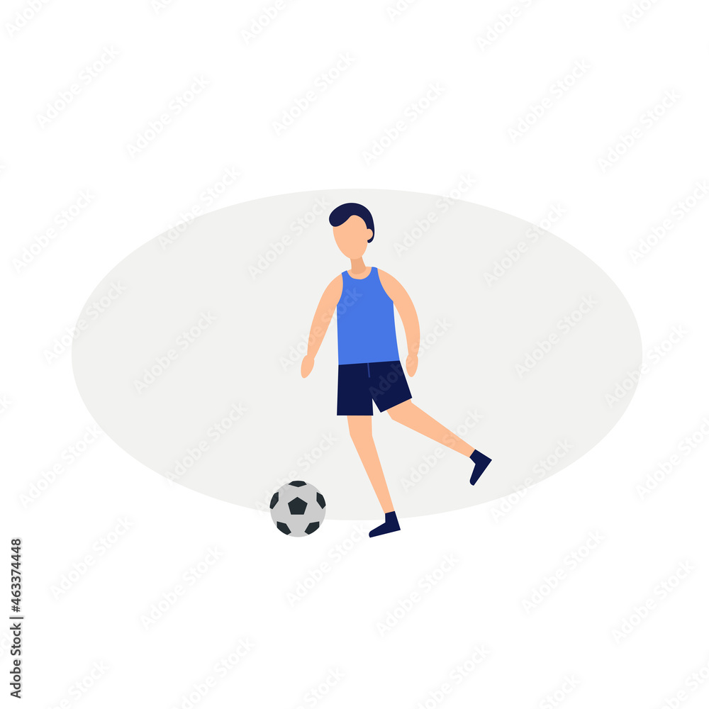 Soccer player isolated illustration on white background. Soccer player clipart.