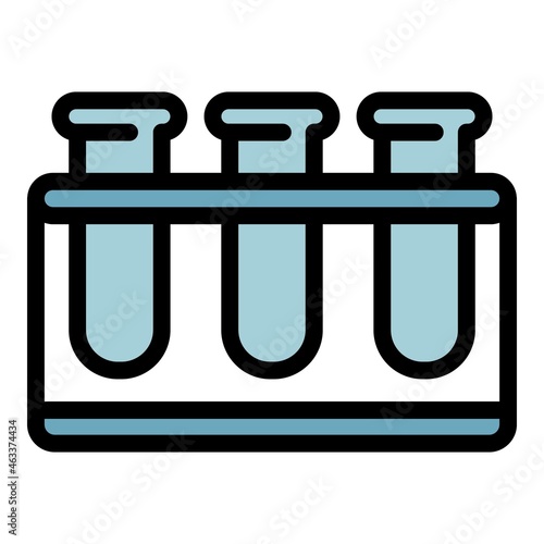 Test tube stand icon. Outline test tube stand vector icon color flat isolated