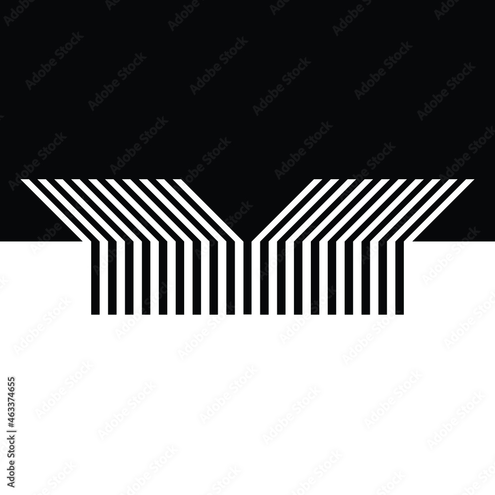 Abstract Hipster Negative space logo . Geometric background . Vector Design . Conceptual black and white artwork. Abstract Hipster Negative space logo . Geometric background . Vector Design . Conceptual black and white artwork.