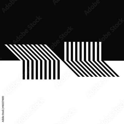 Abstract Hipster Negative space logo . Geometric background . Vector Design . Conceptual black and white artwork. 