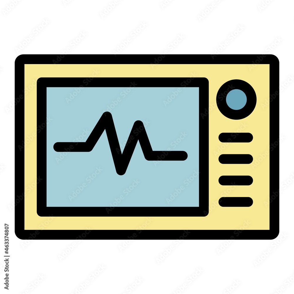Heart rate monitor icon. Outline heart rate monitor vector icon color flat isolated Heart rate monitor icon. Outline heart rate monitor vector icon color flat isolated