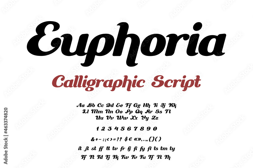 Calligraphic Font Script Italic Vector design. Lettering Typography