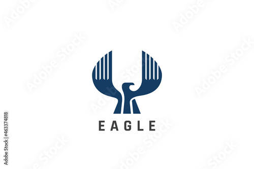 Eagle Logo Wings Vector design template. Flying Bird Abstract Soaring Falcon Phoenix  Logotype concept icon.