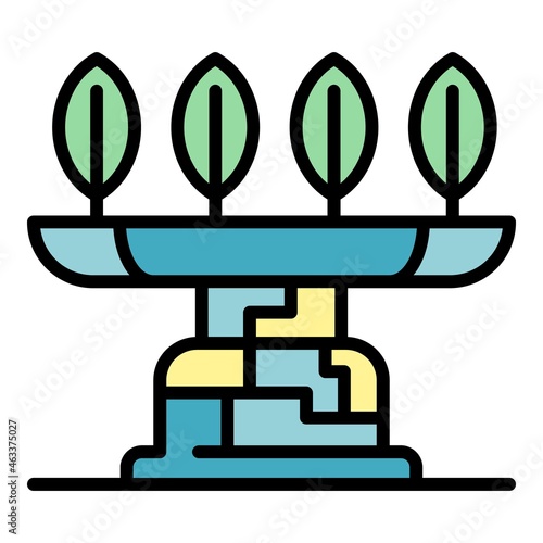 Farming robot seed icon. Outline farming robot seed vector icon color flat isolated