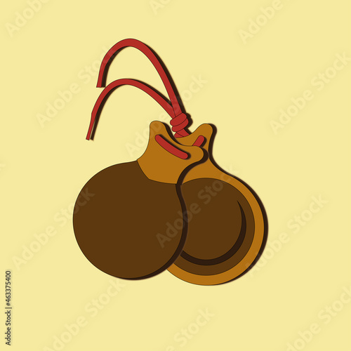 Typical spanish folklore musical instrument castanets vector photo