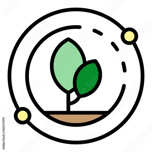 Smart grow plant icon. Outline smart grow plant vector icon color flat isolated