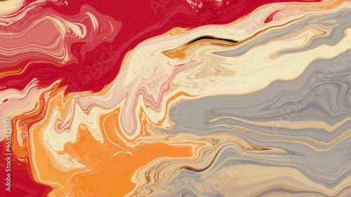 Abstract background painting art with red, yellow, orange and grey liquid paint brush for presentation, website, halloween poster, wall decoration, or t-shirt design.