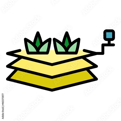 Autonomous farming icon. Outline autonomous farming vector icon color flat isolated